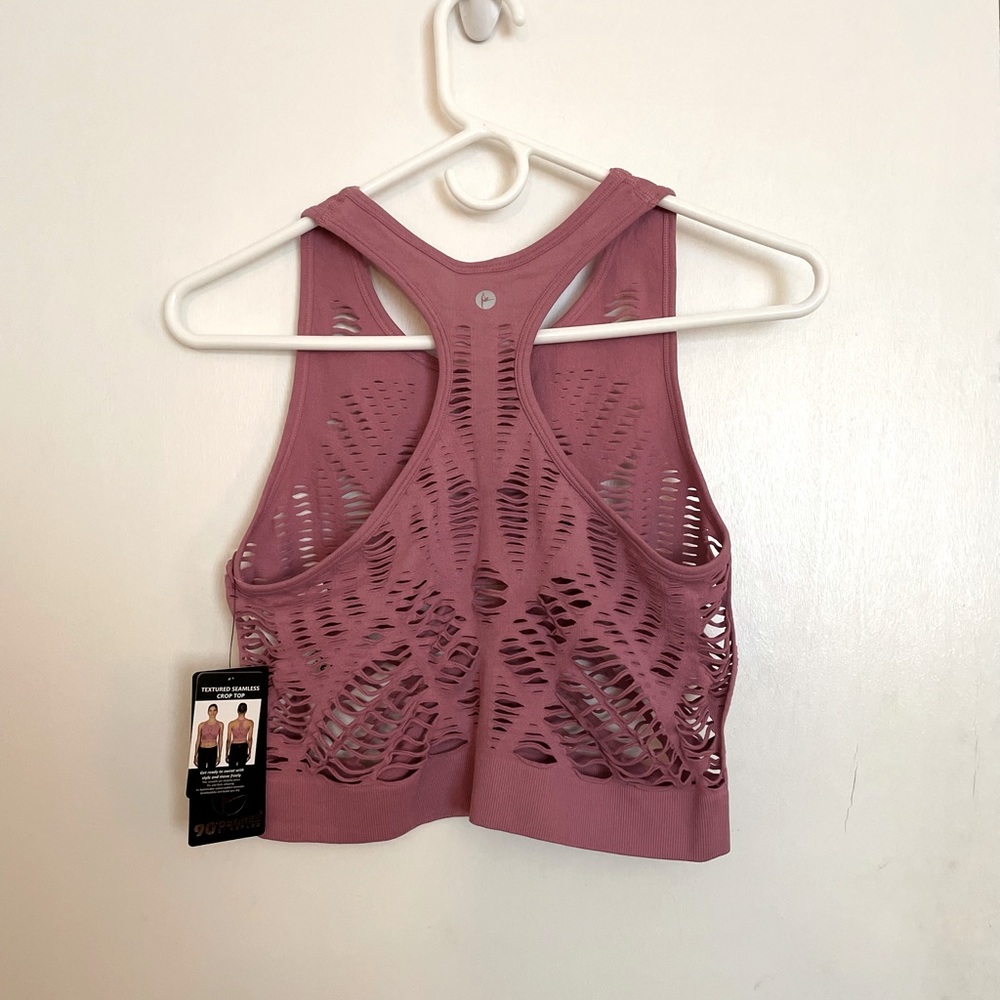 ***SOLD***90 Degree by Reflex Textured Seamless Crop Top - Size M - Picture 6 of 9